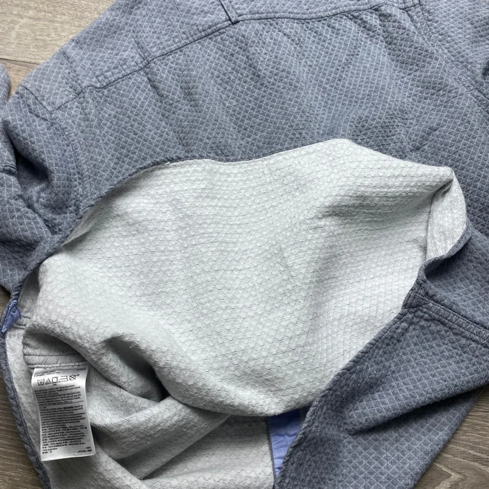 Banana Republic Shirt Slim‎ Fit Mens L Blue Quilted Diamond Cotton Elbow Patch